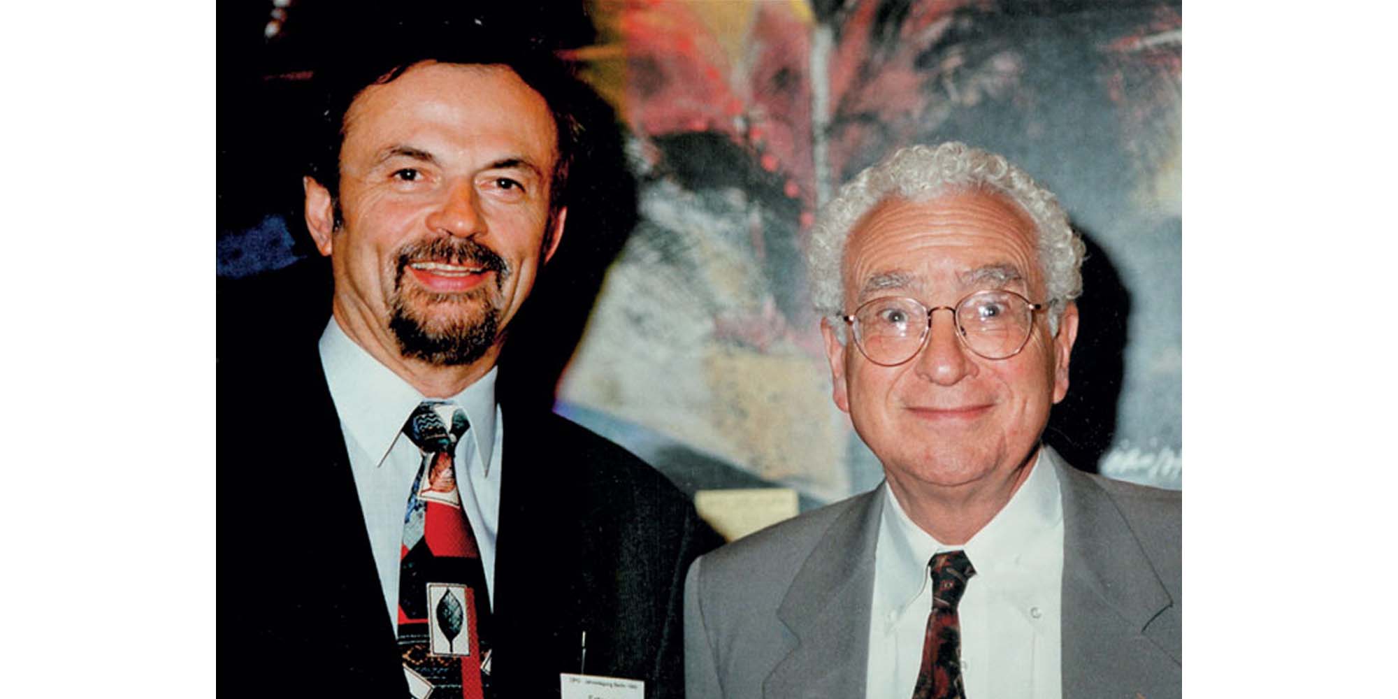 Image of Murray Gell-Mann (right) and Harold Friltzsch